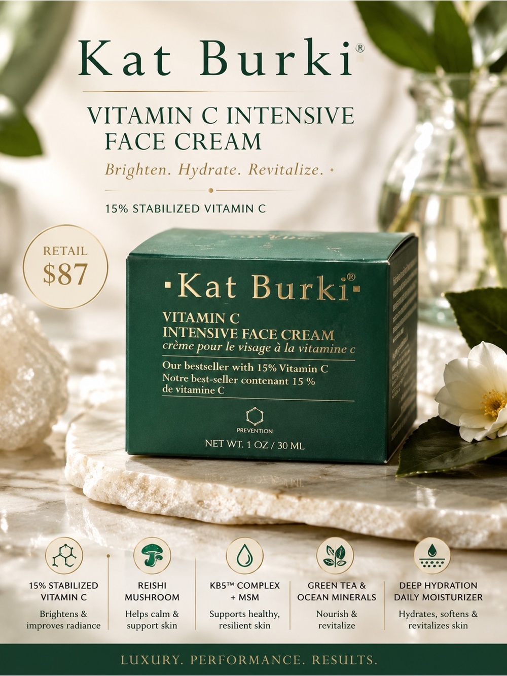 Kat Burki Vitamin C Intensive Face Cream 1 oz NEW $87